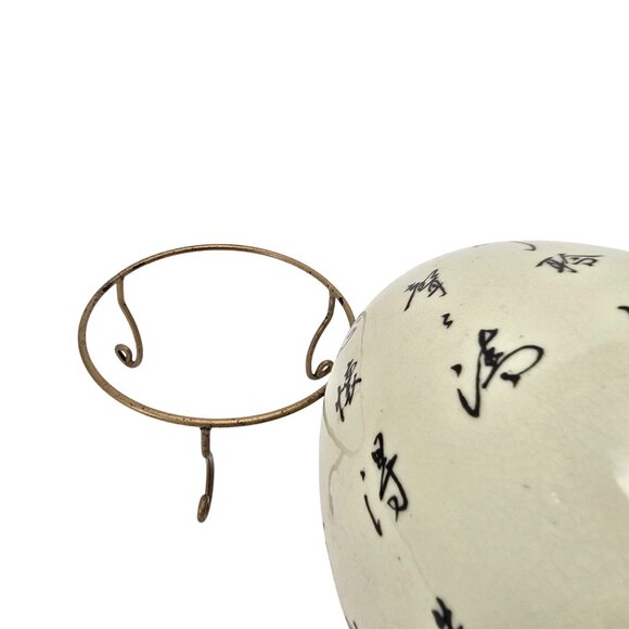 Large Hand-Painted Chinese Porcelain Egg Ornament Decor With Stand JE270 - Picture 11 of 11